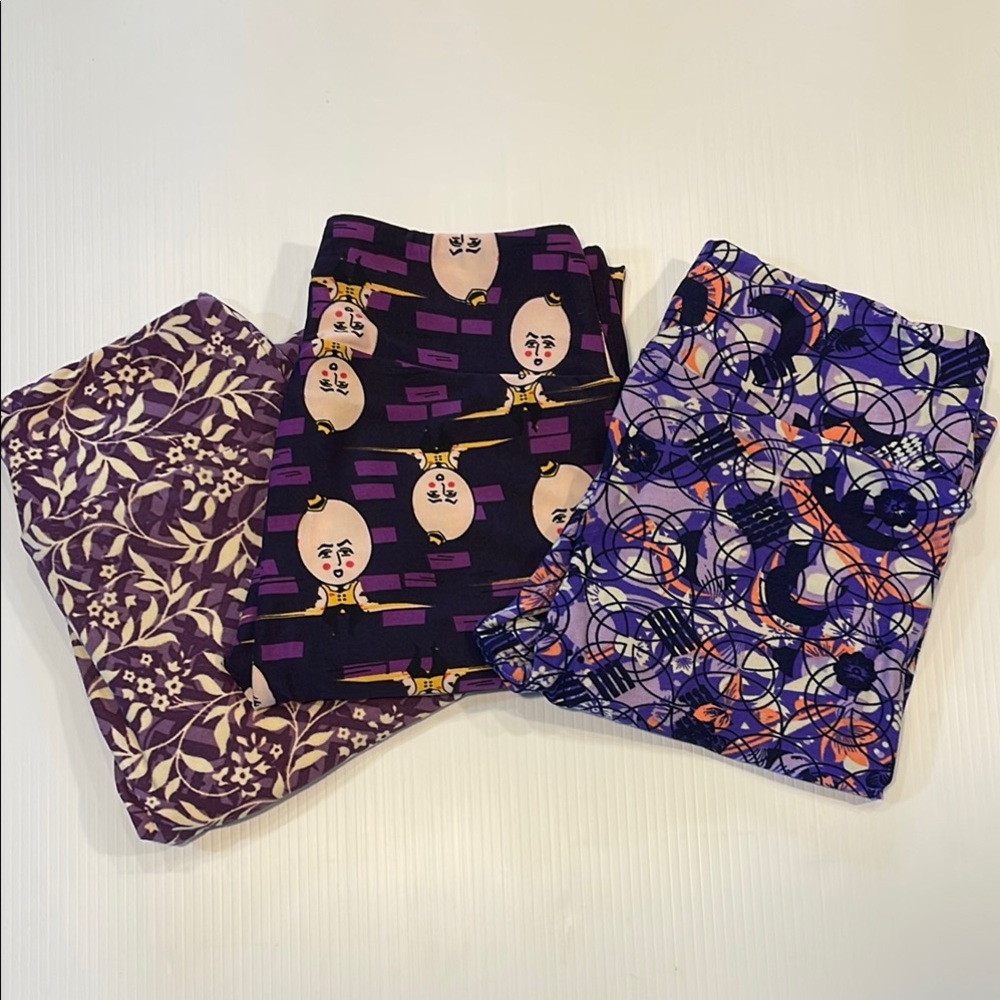 Purple Patterned LuLaRoe Women’s OS Leggings